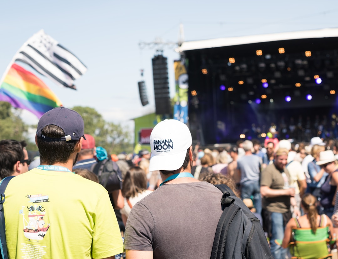 people standing near stage